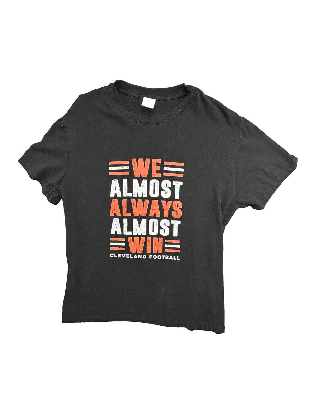 Cleveland Browns We Almost Always Almost Win Graphic T-Shirt Mens XL Black